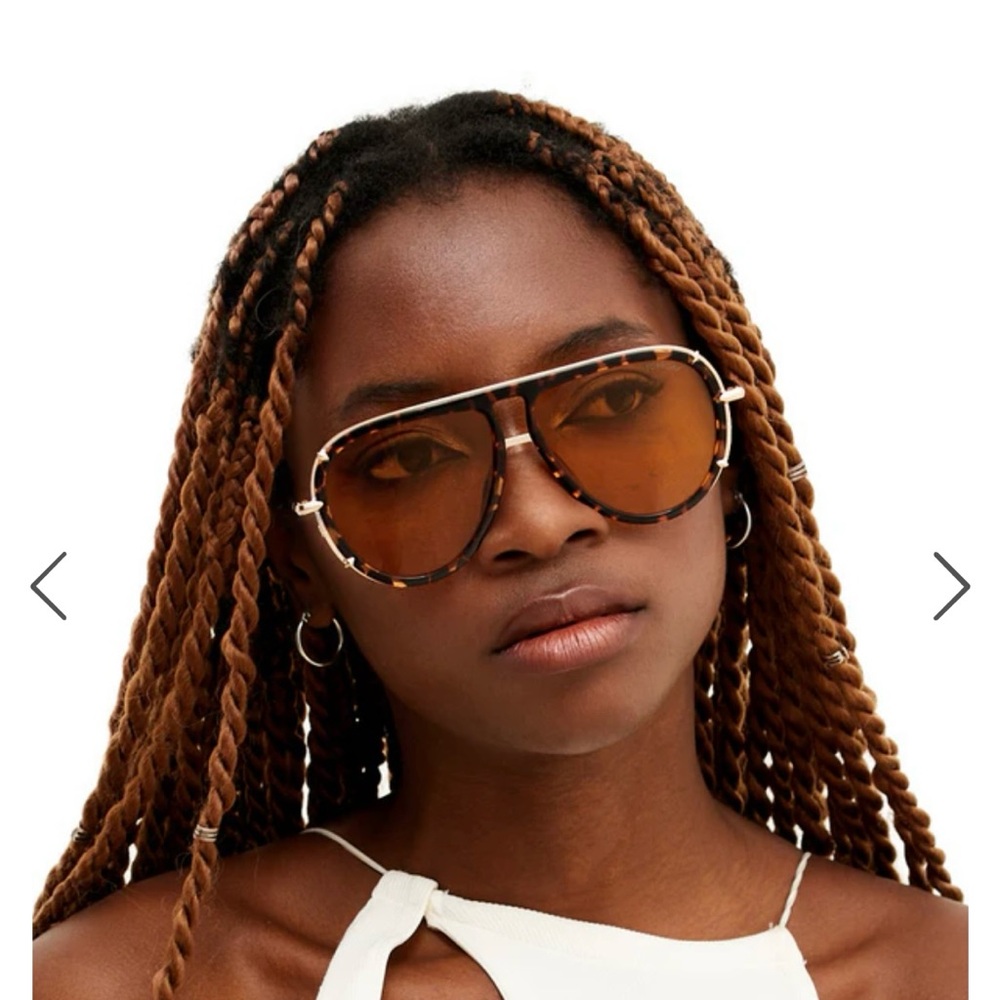 Topfoxx Ivy Luxe Yellow Tangle Free Aviator Sunglasses